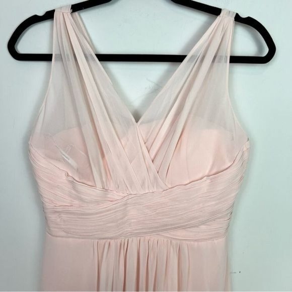 Samantha Paige Womens Formal Maxi Dress size 2 Pink A Line Chiffon Bridesmaid - Picture 5 of 10